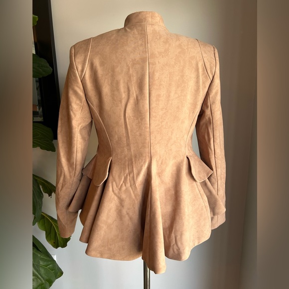 Lady Milan peplum blazer size M new with tags in marled Carmel. - Picture 2 of 9